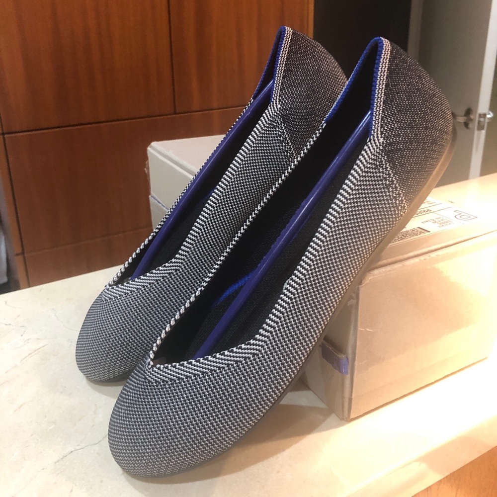 Rothys Grey Birdseye Flat NIB